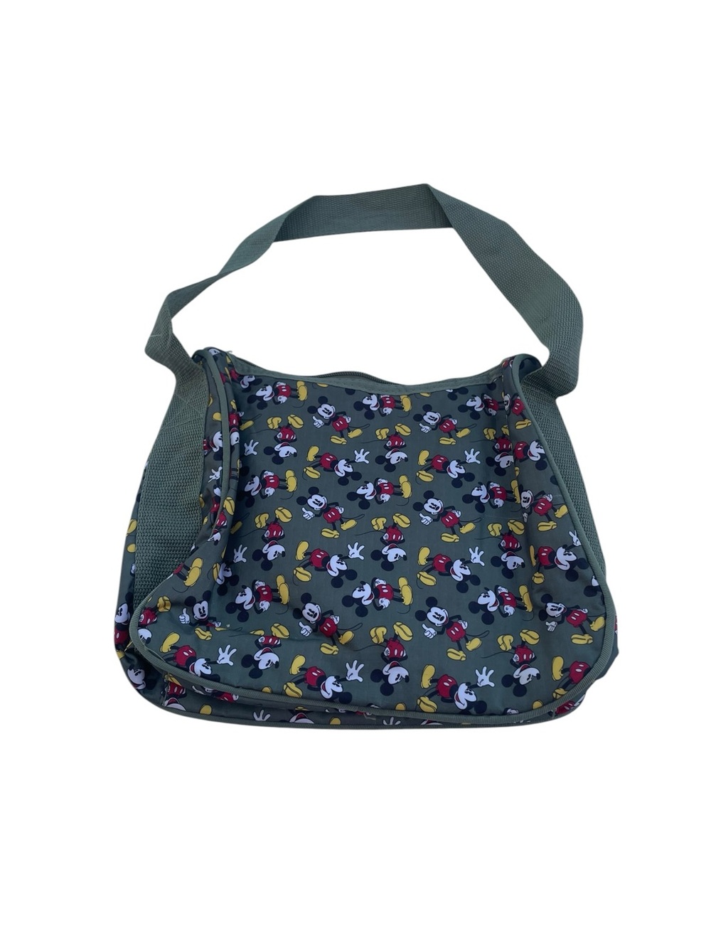 Olive Green Mickey Pattern Crossbody Shoulder Bag